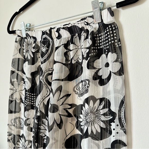 Amir Slama 100% Silk Floral Wide Leg Sheer Pants Size XS - Picture 6 of 11